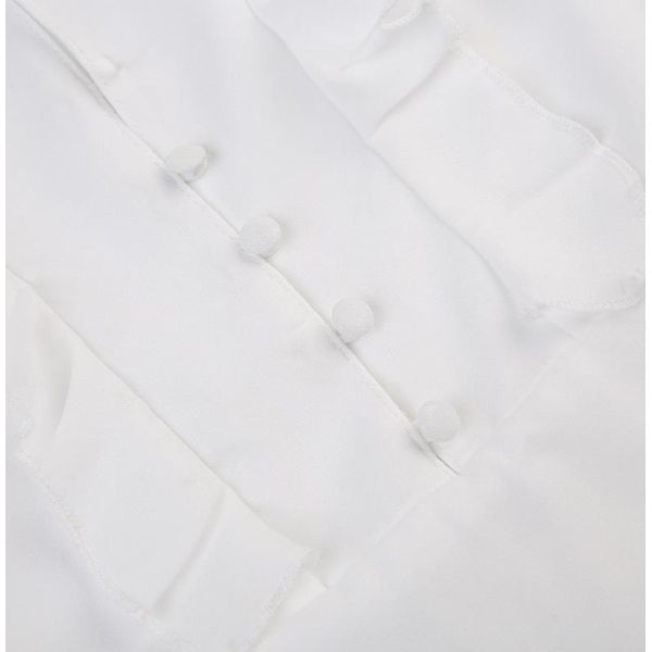 Custom Clothing Factory China Chiffon Ruffled Breasted V Neck Flared Long Sleeve Dress