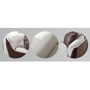 Leather and Fabric 6 Seater Modern Living Room Sofa Set AW-ES17-1733