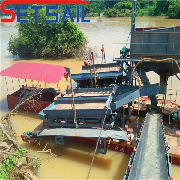 Chain Bucket Sand Dredger 75kw-240kw Power for River Sand Gold and Diamond