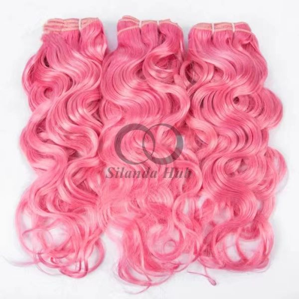 Pink Water Wave Remy Human Hair Bundles Sew In Weave Bundles Brazilian Bundle Deals