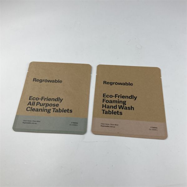 Digital Printed OEM Reusable PLA Compostable Sachet Flat Bag For Make Up Cleansing Pads