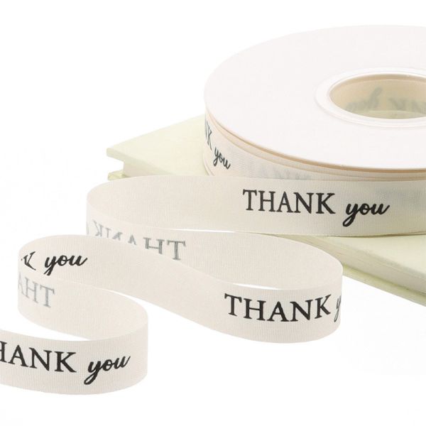 Wholesale polyester cotton rice white English ribbon flower packaging ribbon