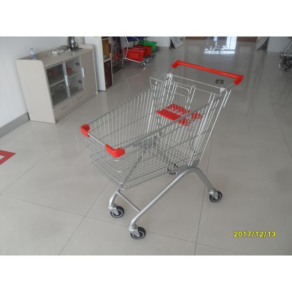 Buy 100L Supermarket Shopping Carts With  PPG Powder Steel / Safety Babyseat at wholesale prices