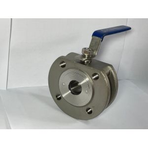 Stainless Steel Wafer Ball Valve with Handle US Currency and Blow-Down Function