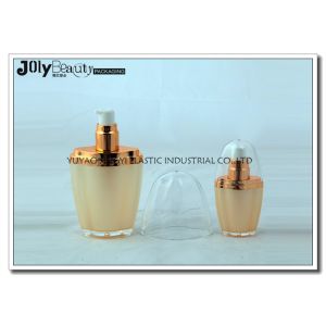 Quality Golden Transparent Empty Lotion Bottles Hand Cream Pump Bottle PMMA for sale