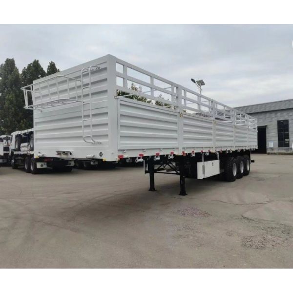 Self dumping 40FT 80tons Stake Cargo Fence Container Semi Truck Trailer