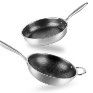 Induction Stovetop Frying Pan Honeycomb Coating Non Stick Stainless Steel