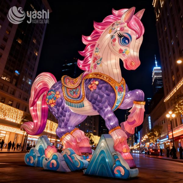 Chinese Traditional Zodiac Lantern - Cartoon Horse Lantern - New Year Festival