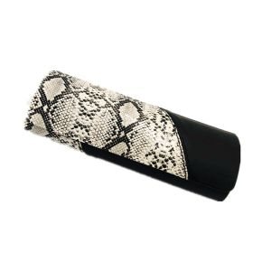 Snake Stripe Red Personalised Hard Glasses Case PU Leather Material