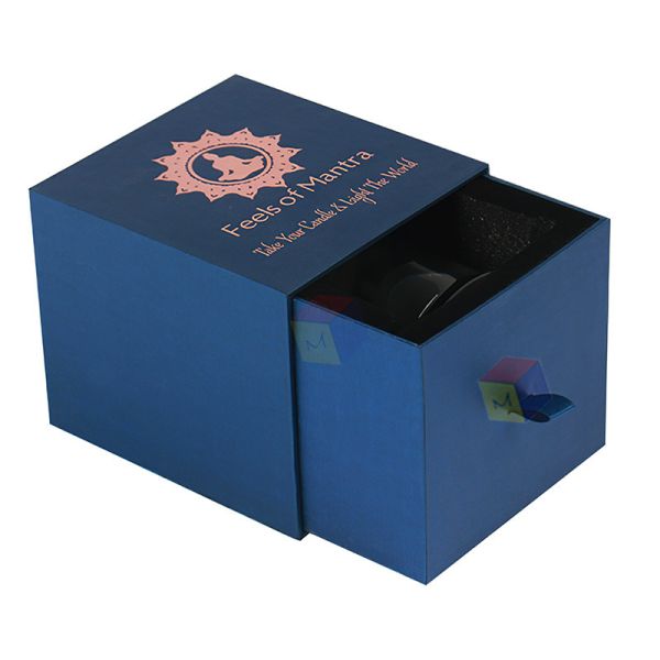Luxury Rigid Cardboard Custom Logo Stamping Paper Drawer Candle Gift Box