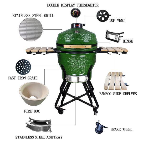 New Style KIMSTONE Kamado Grill Kimstone BBQ Grill 22inch Smoker Grill China Ceramic