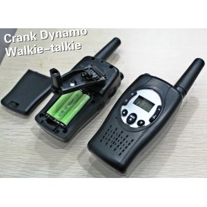 Crank dynamo portable mobile talkie walkie radio pair interphone