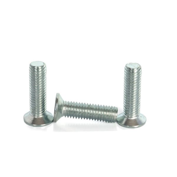 Buy DIN965 Carbon steel Blue-white zinc Cross countersunk head screw Cross Recessed Countersunk Head Screws at wholesale prices