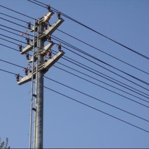 China 50kN Load Electricity Power Transmission Pole With Lightning Protection on sale