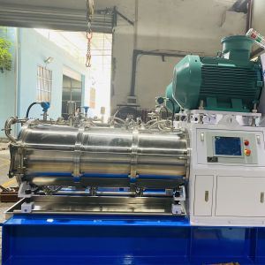 Wearable Wet Grinding Horizontal Bead Mill With PLC Touching Screen Control 4kw
