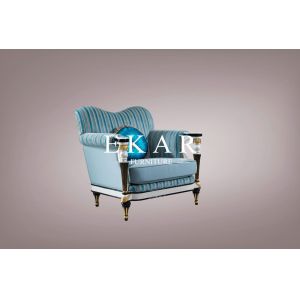 High Quality European Style Blue Fabric Sofa FLN-M-SF301