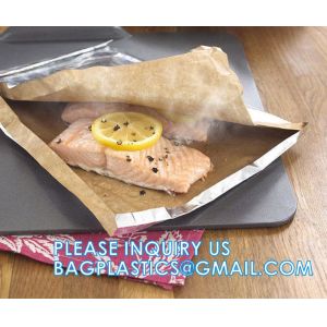 Parchment Baking Paper Lined Foil, Insulated Foil Sandwich Wrap Sheet, Aluminum