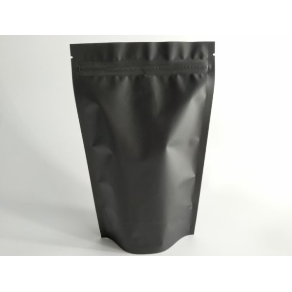 Buy Matt Black Stand Up Pouch Bags 250g 500g 140 Micron Thickness Customized Print Logo at wholesale prices
