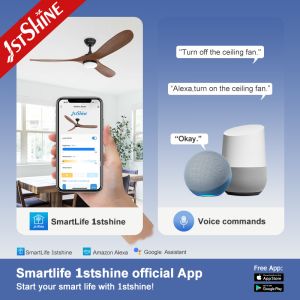 Cooling Air Function 60 Inches DC Copper Motor Solid Wood Ceiling Fan with Light