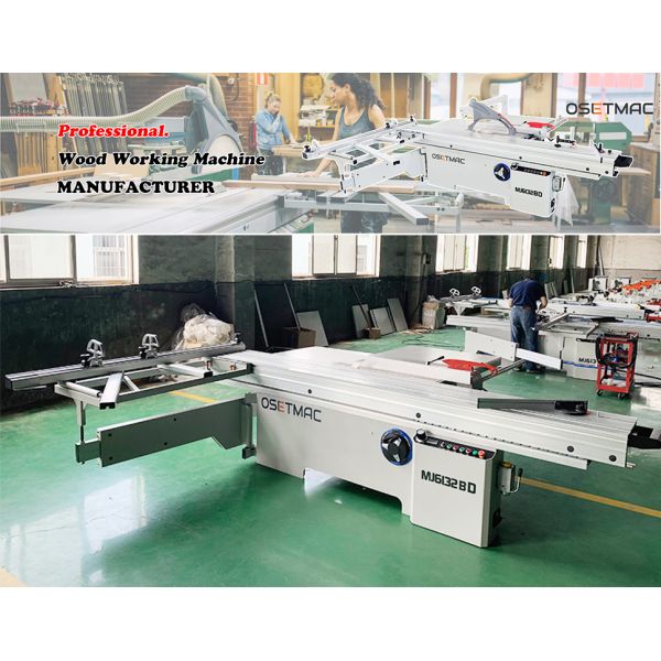 Woodworking with 8KW Double Blade Sliding Table Saw and 0-45° Blade Tilting Adjustment