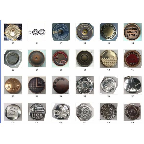 wholesale Custom Logo 17MM 20MM Iron Stainless steel Brass Jeans Button Bottons