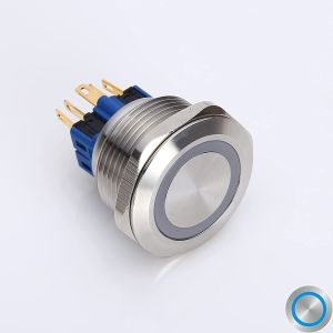 28mm Illuminated Metal Push Button Switches Round 500V Ring Type LED