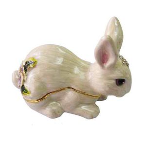 Easter Rabbit Trinket Box Rabbit Trinket Box Crystals Rabbit Trinket Jewelry Box