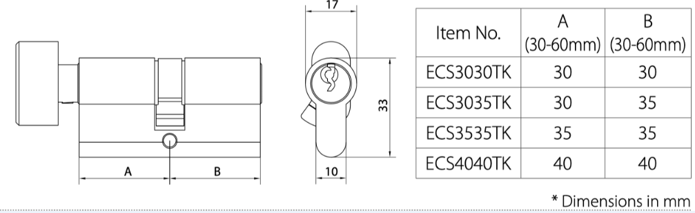 Brass Double Mortice Lock Cylinder En1634 Fire Tested SC Keyway EN1303