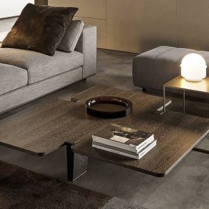 700mm Customized Coffee Table 1.4m Titanium Italian Style Marble