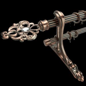 Muslim Russian Hollow Carved Flower Double Pipe Curtain Rods