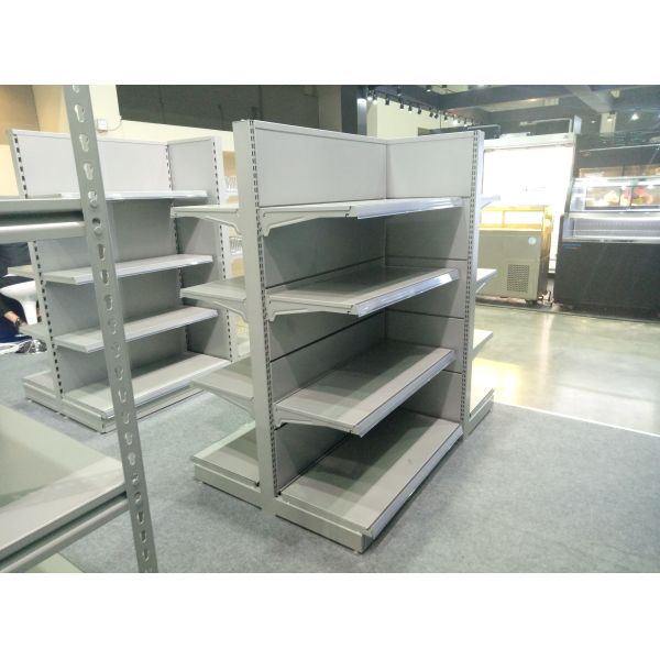 Custom Color Supermarket Display Shelving 4 Layers Corrosion Resistant