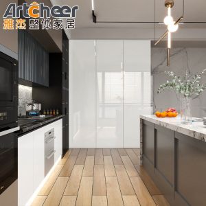 Traditional Design Waterproof Kitchen Cabinets with Radius Beveled Edge