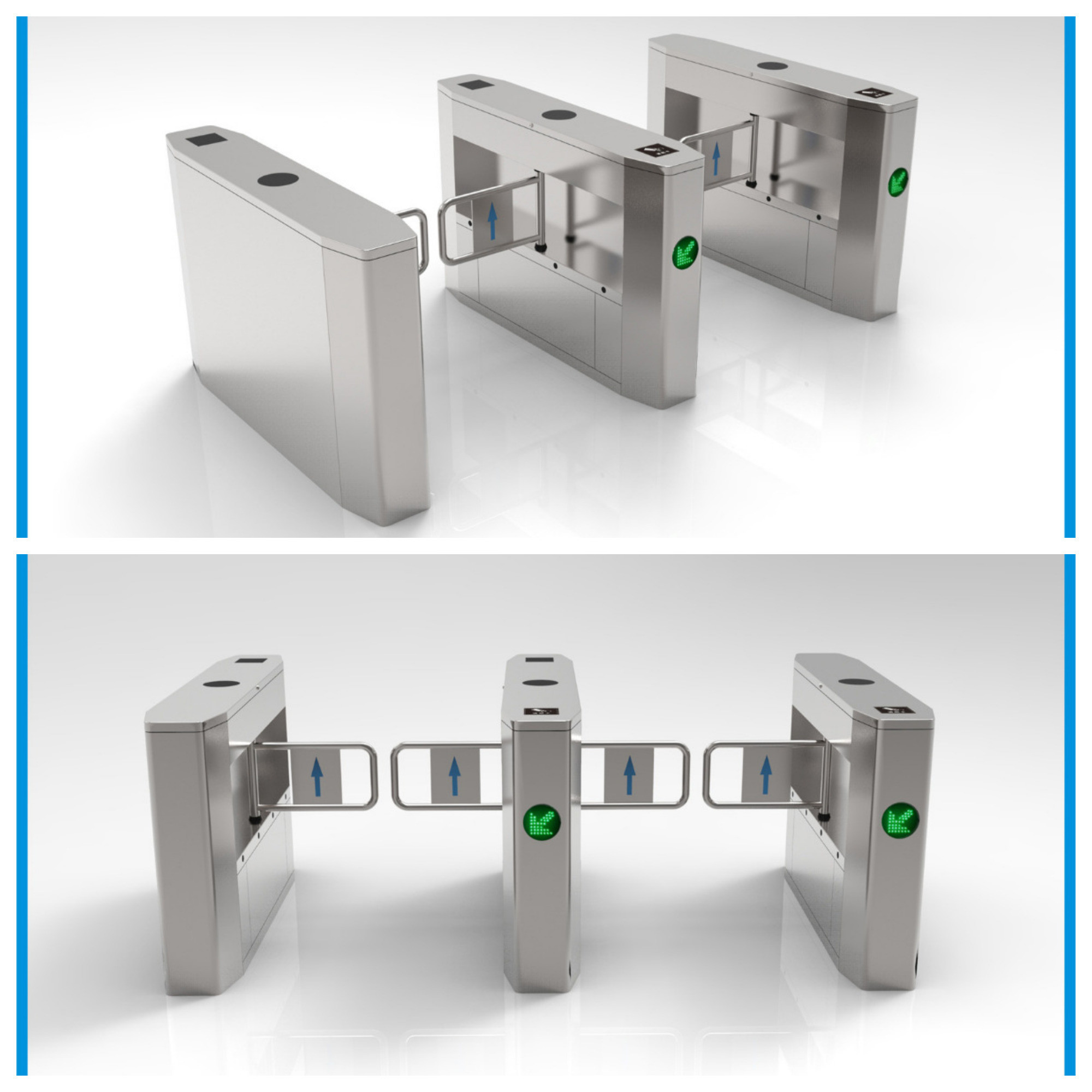 Quality Two Sides Intelligent Swing Barrier Gate Made Of 304 Stainless Steel Material for sale