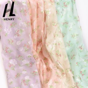 Woven Soft Tulle Fabric Chiffon Printing For Dress Garments