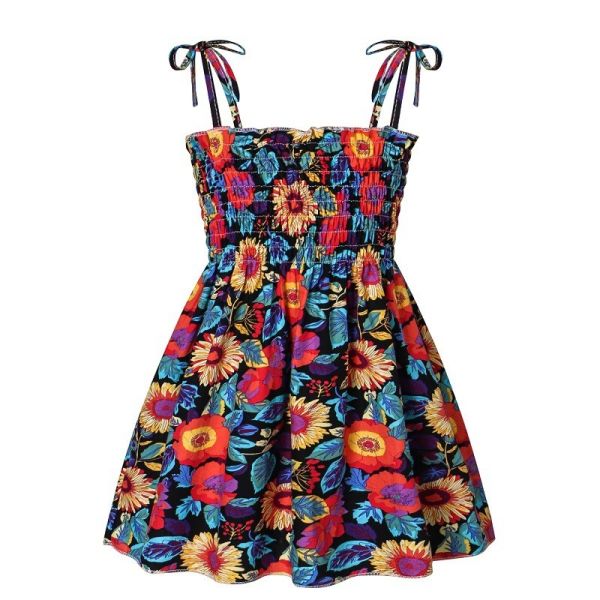 Buy Printing Kids Beach Dress Summer Children'S Clothing Sleeveless at wholesale prices