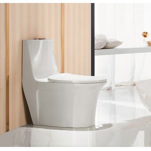0.85GPF Elongated One Piece Toilets Seat Included Single Flush