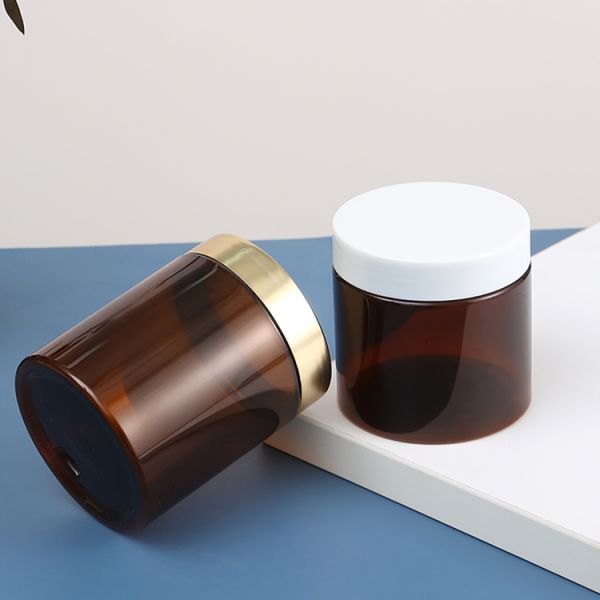 30ml 40ml 50ml 60ml 80ml 100ml 120ml 200ml 250ml 400ml 500ml 1L Chocolate PET Plastic Cream Jar for Food Collar Material