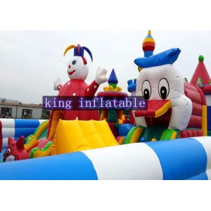 Inflatable Disney Amusement Park With Mickey Mouse And Donald Duck