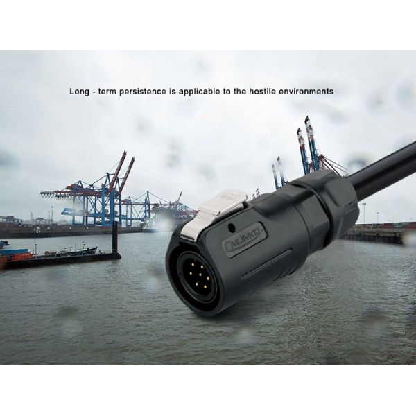 CNLINKO Male Female Panel Mount Industrial Wire Connector 7 Pin Waterproof Plug Socket Metal Cable Connector