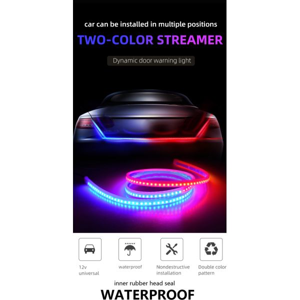 2pcs 12V Car LED Day Time Running Light Flexible Waterproof Strip Headlights DRL