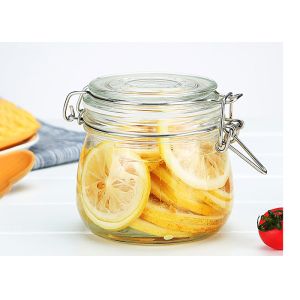 Round Sealable Shape Glass Jars Empty Transparent Glass Jar With Lid