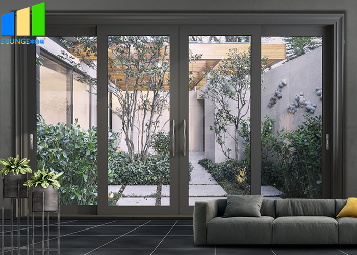 50mm Thickness Sliding Partition Walls Aluminium Glass Sliding Door Soundproof Floor Track Sliding Door