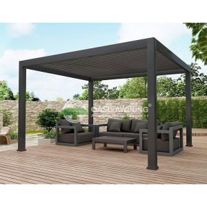 Adjustable 0-100 Degree Aluminum Louvered Pergola with 5-Year Warranty and