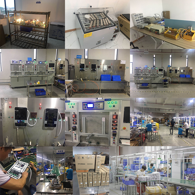 High-end Bathroom Electric Hot Shower Instant Tankless Water Heater Stainless Steel 1 Piece Touch Button Wall Mounted IPX4 8000