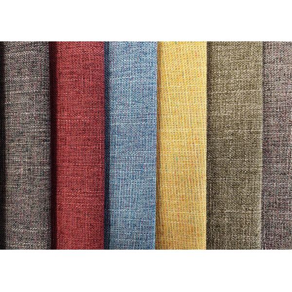 260gsm Upholstery Sofa Fabric , Home Textile Plain Woven Linen Fabric