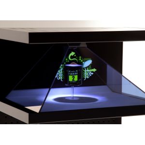 Luxury Showcase , 42 Inch Hologram Pyramid 3D Display Box with Adjustable LED