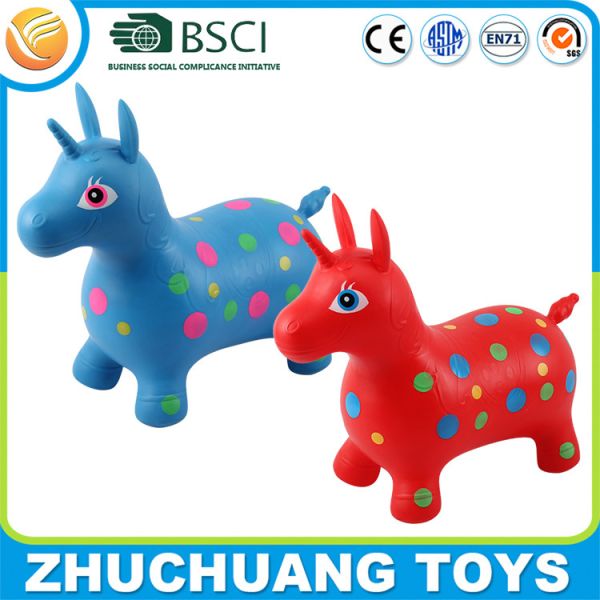 Buy colorful spot unicorn horse toy kids playground ride on and bouncy toys at wholesale prices