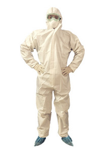 Buy Industrial White Disposable Chemical Coveralls Protective Workwear Fluid Proof at wholesale prices