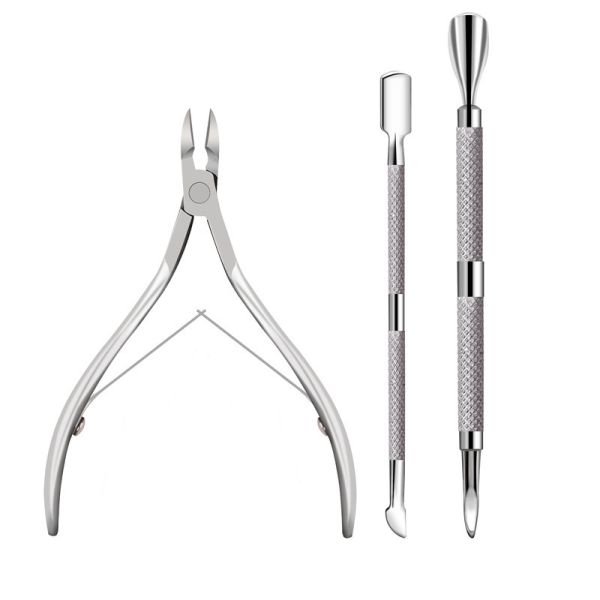 Hot sales Nails Exfoliating Tool Stainless Steel Scissors with Brush Pen Push Barbed Dead Skin Multi Function Nail Clippers