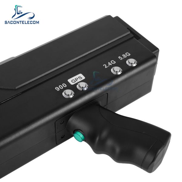 1.2KM Distance Gun Drone Portable UAV Signal Jammer 2.4G 5.8G GPS 900mhz